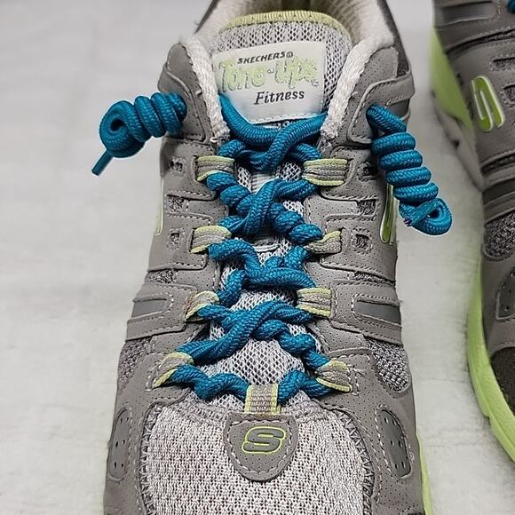 πSKECHERSπKINETIC CORE TONE UP LADIES 11 GREY/LIME GREEN GUC GOOD RUBBER SOLE - Picture 3 of 16